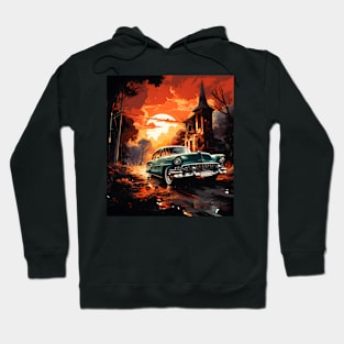 old school car art vintage design classic car Hoodie